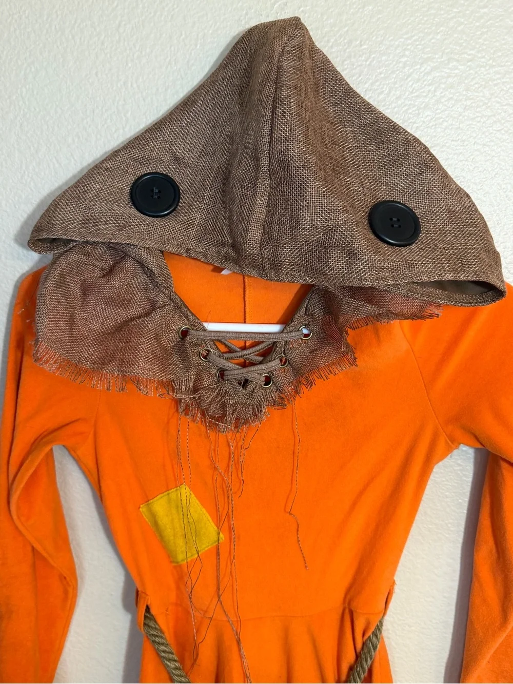 Kids Orange Patch Scarecrow Costume Dress by